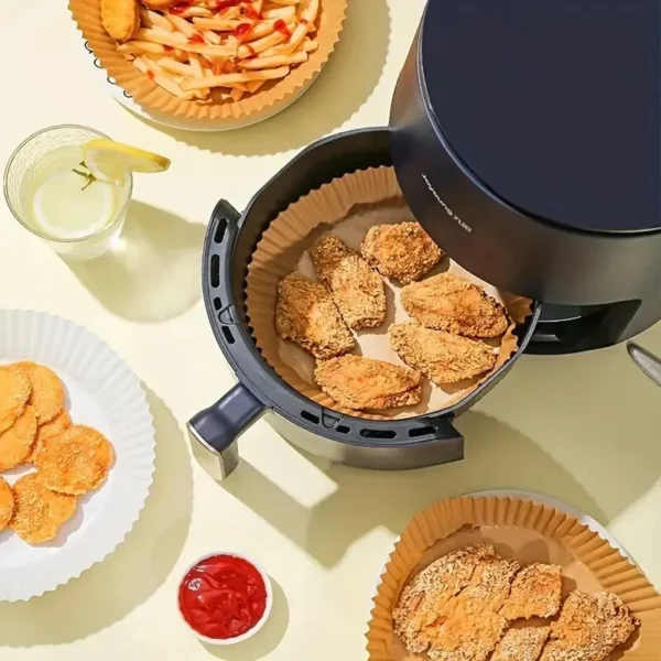 kf-S94d014b164ac422f952f3f26dc3db728A-50-100PCS-Air-Fryer-Disposable-Paper-Liner-Non-Stick-Special-Round-Size-Baking-Papers-for-Cooking 50/100PCS Air Fryer Disposable Paper
