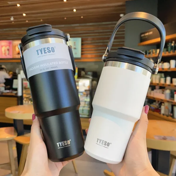 kf-S96b84b7fddcd435bb95e05c3baa889f32-Tyeso-Coffee-Cup-Stainless-Steel-Thermos-Bottle-Double-layer-Insulation-Cold-And-Hot-Travel-Mug-Vacuum Coffee Cup Stainless Steel Thermos Bottle