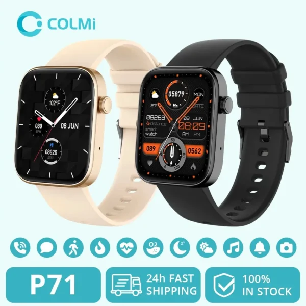 kf-Sf12021af27b84faa88b6e3ec69dbf60cr-COLMI-P71-Voice-Calling-Smartwatch-Men-Health-Monitoring-IP68-Waterproof-Smart-Notifications-Voice-Assistant-Smart-Watch COLMI P71 Smartwatch Men & Women